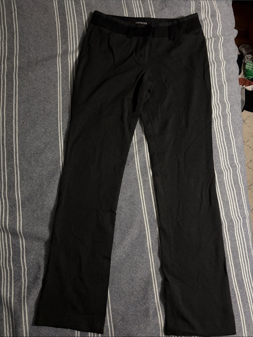 Express Women's Editor Dark Grey Straight-Leg Dress Pants